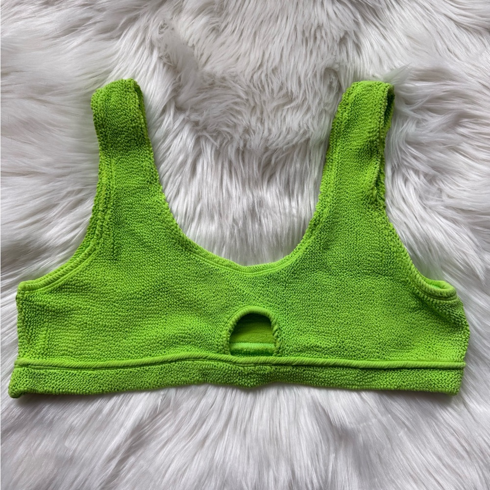 Love & Bikinis One Size Bikini Top Lime Neon Green Keyhole Cutout